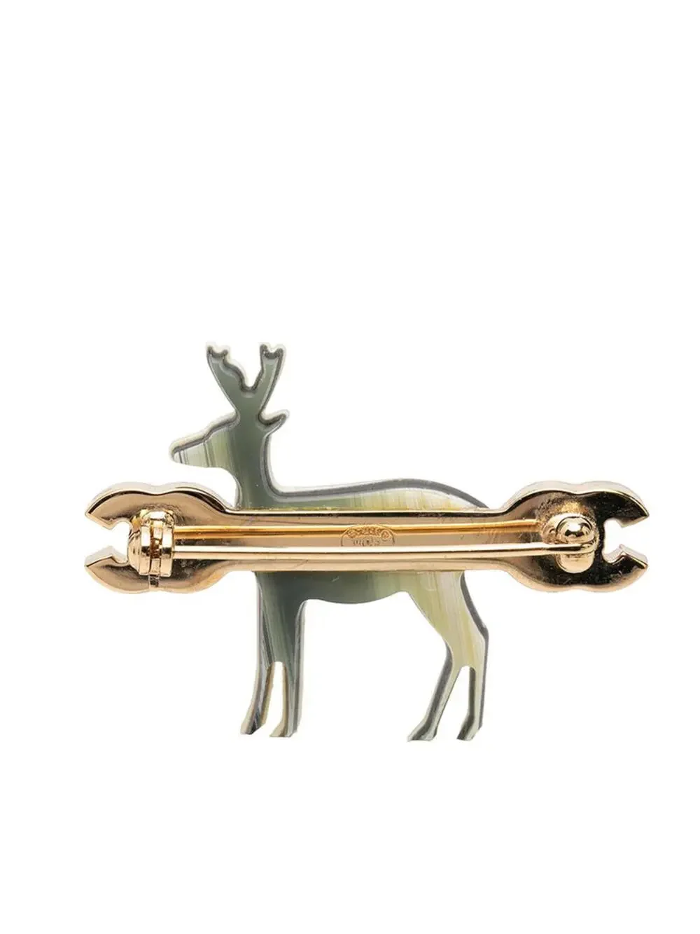 Chanel Cc Logo Brooch Gold-Tone Metal #287731C75B
